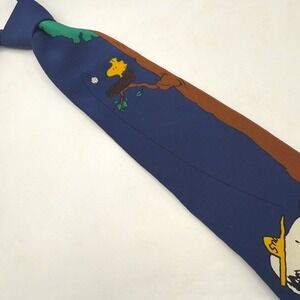 Vtg CHARLIE BROWN & GANG Snoopy Tie PEANUTS GOLF  United Feature Syndicate USA